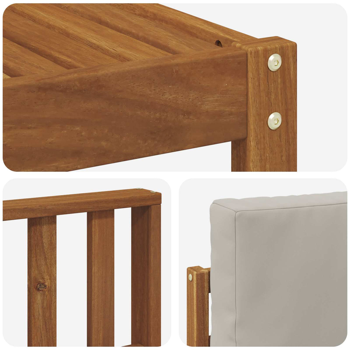Set vanjskih sofa 6 kom. Prirodna i svijetlo siva