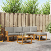 Set vanjskih sofa 6 kom. Prirodna i svijetlo siva