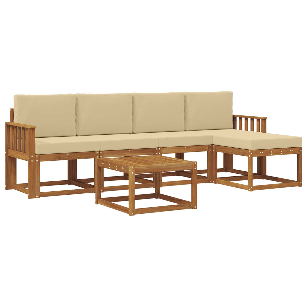 Set vanjskih sofa 6 kom. Prirodna i bež