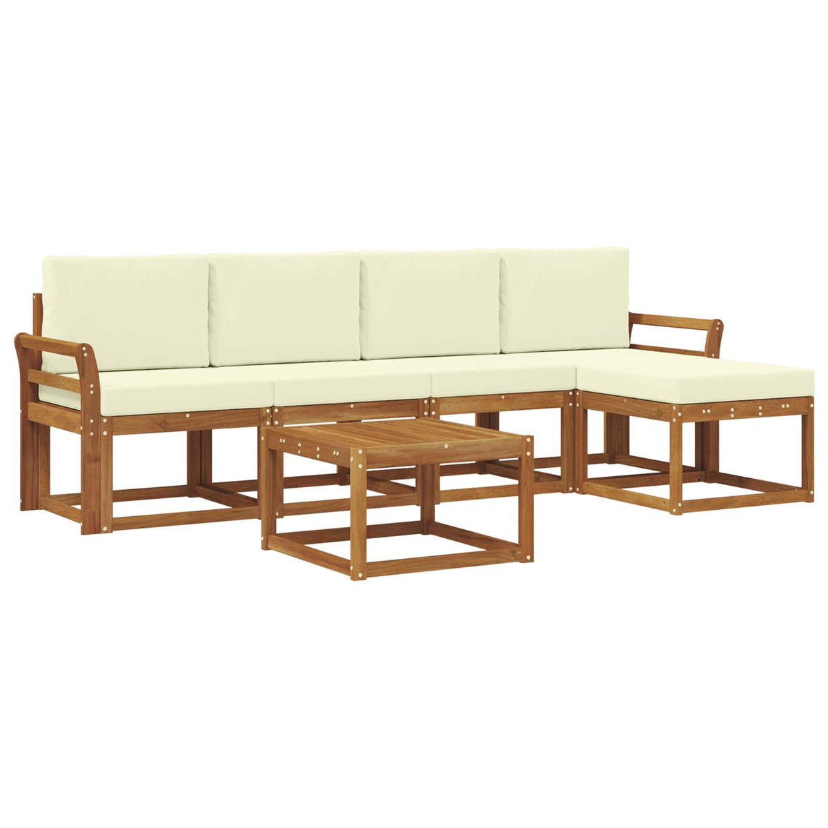 Set vanjskih sofa 6 kom. Prirodna i krem