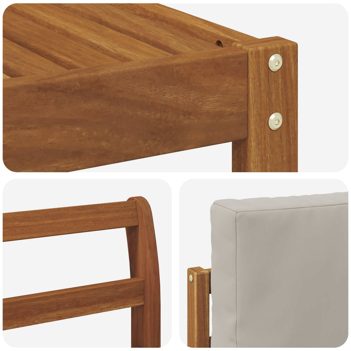 Set vanjskih sofa 6 kom. Prirodna i svijetlo siva