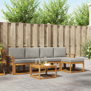 Set vanjskih sofa 6 kom. Prirodna i svijetlo siva