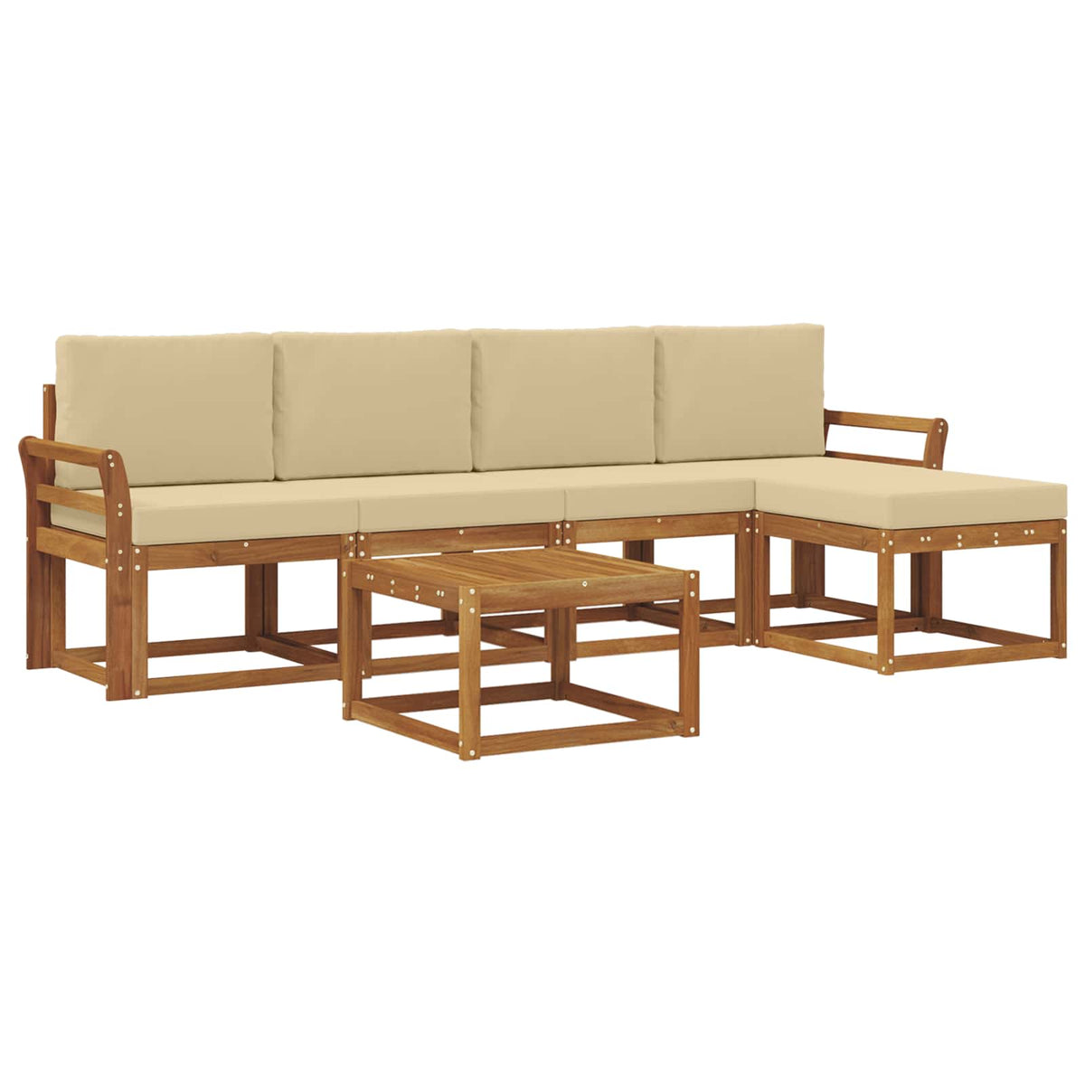 Set vanjskih sofa 6 kom. Prirodna i bež