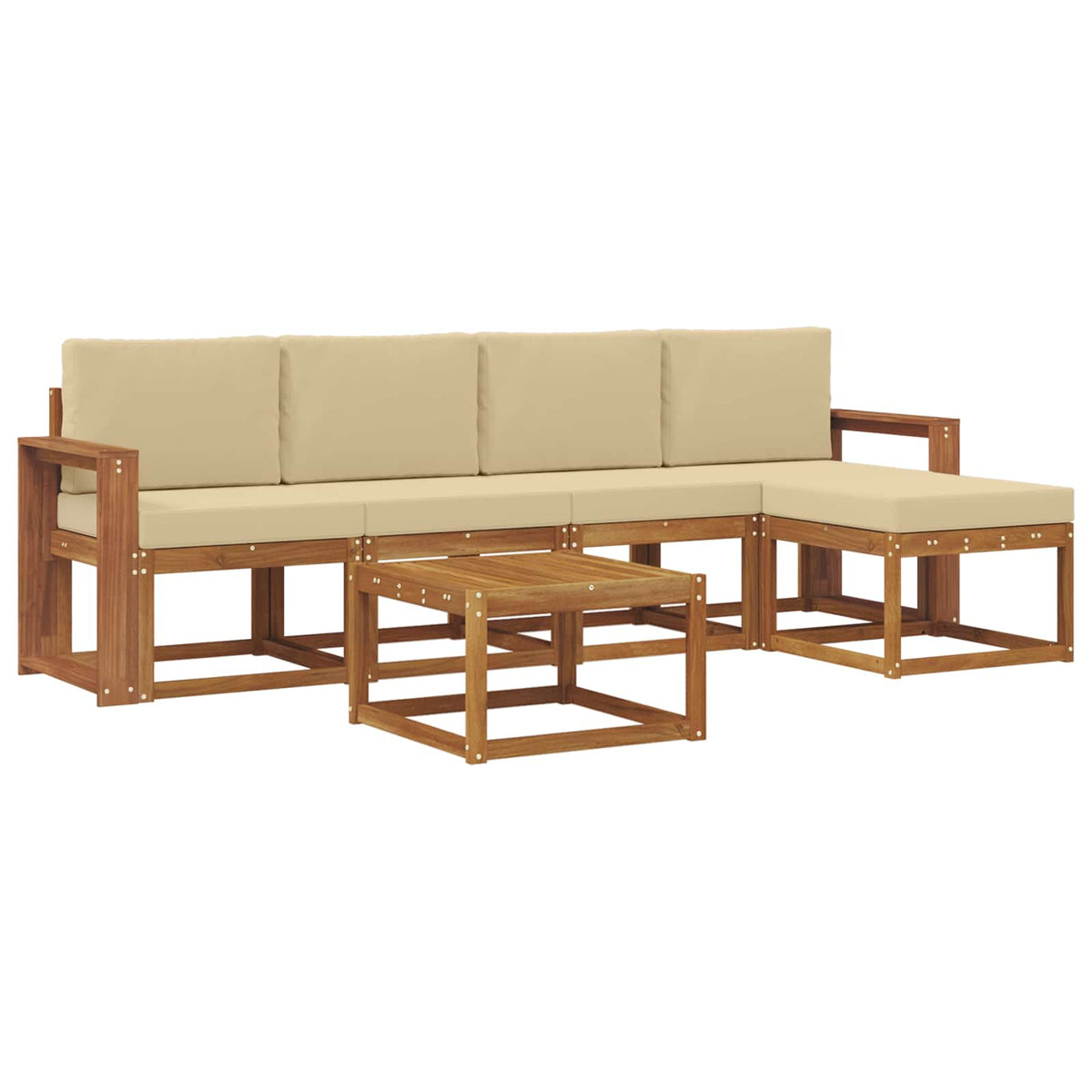 Set vanjskih sofa 6 kom. Prirodna i bež