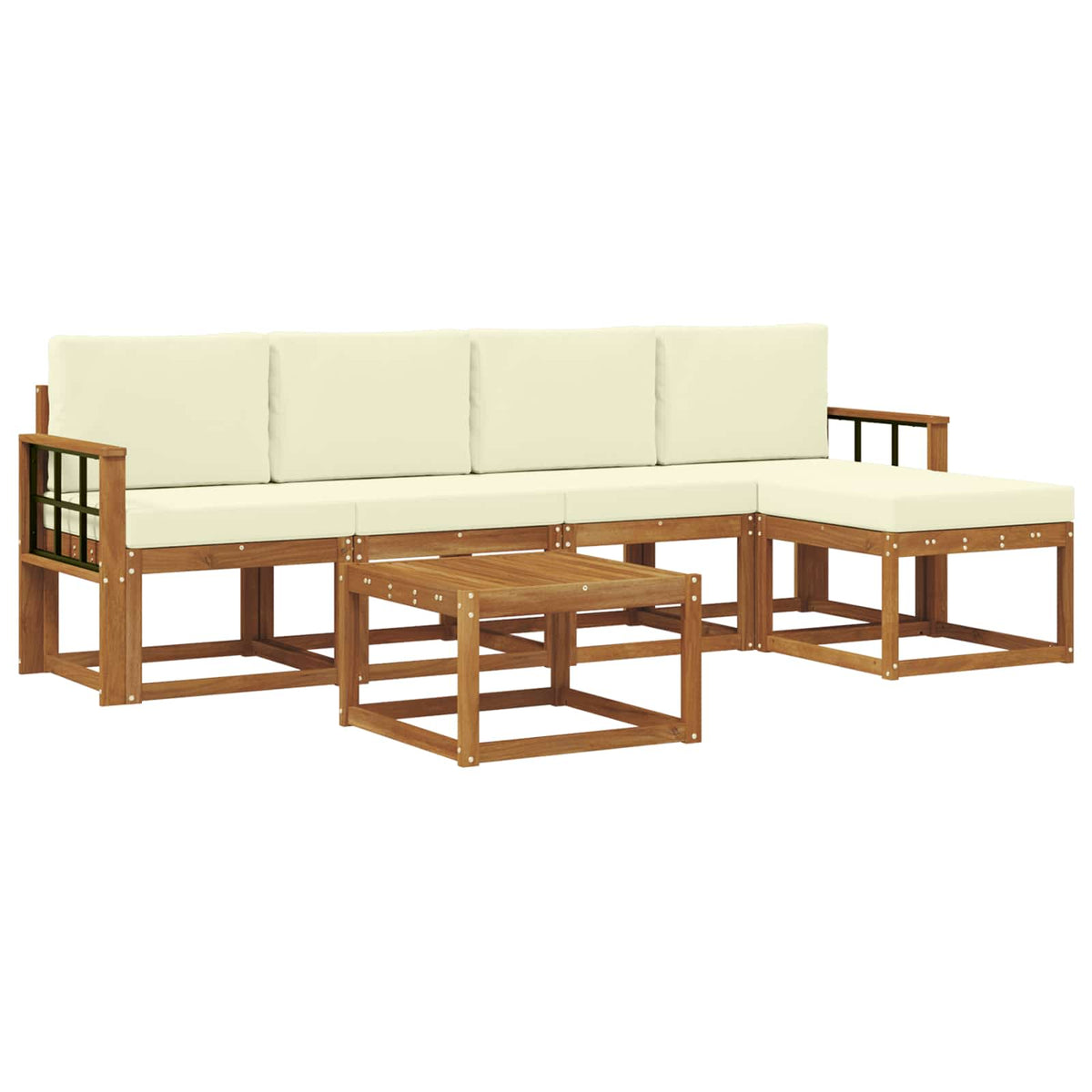 Set vanjskih sofa 6 kom. Prirodna i krem