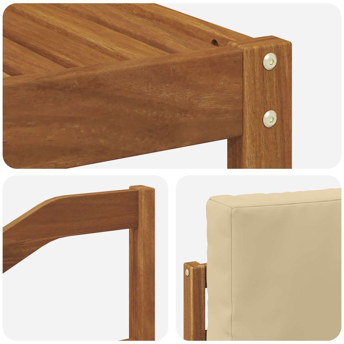 Set vanjskih sofa 6 kom. Prirodna i bež