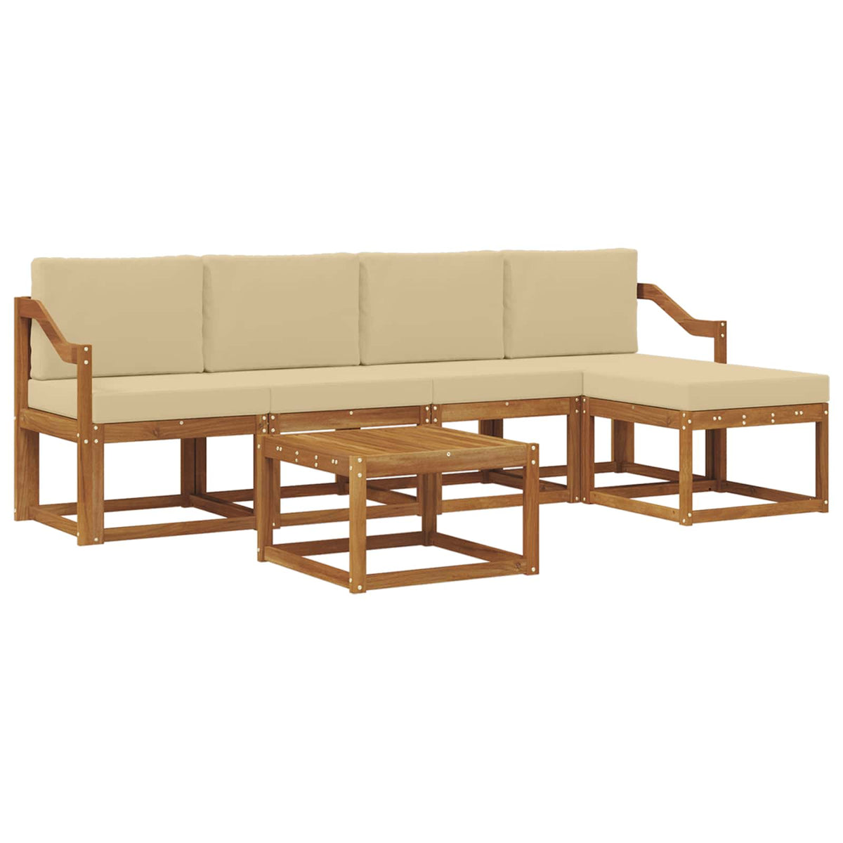 Set vanjskih sofa 6 kom. Prirodna i bež