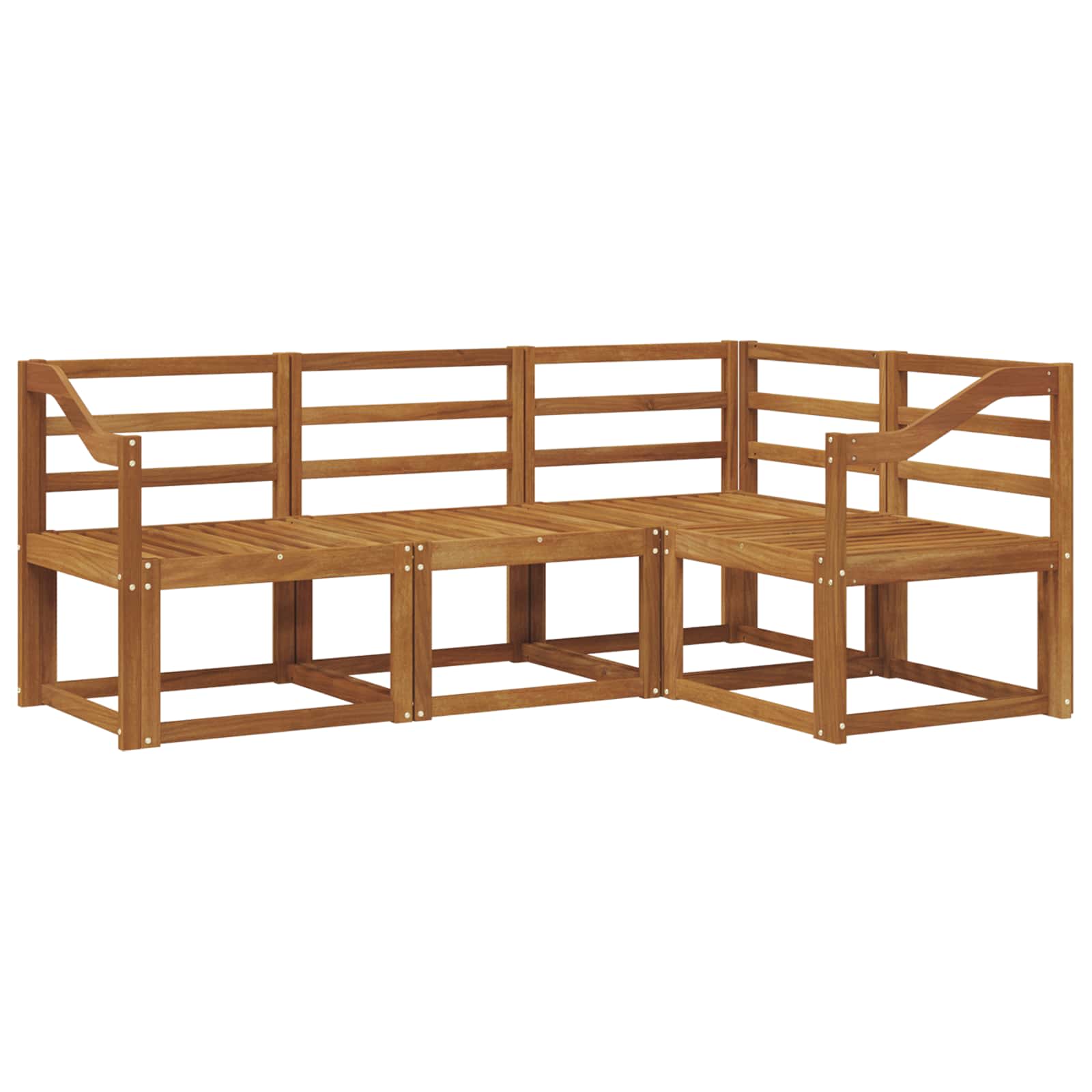Set vanjskih sofa 4 pcs Prirodna Čvrsto drvo akacije
