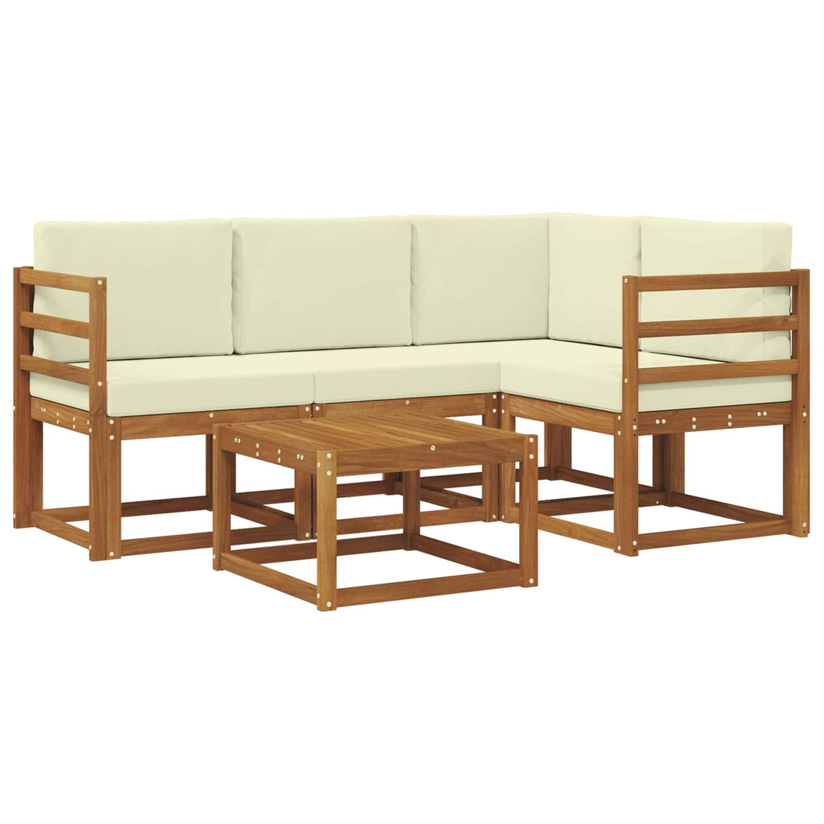 Set vanjskih sofa 5 kom. Prirodna i krem