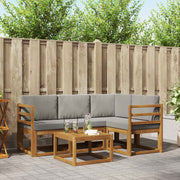 Set vanjskih sofa 5 kom. Prirodna i svjetlosiva