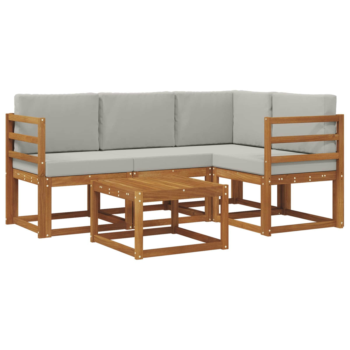 Set vanjskih sofa 5 kom. Prirodna i svjetlosiva