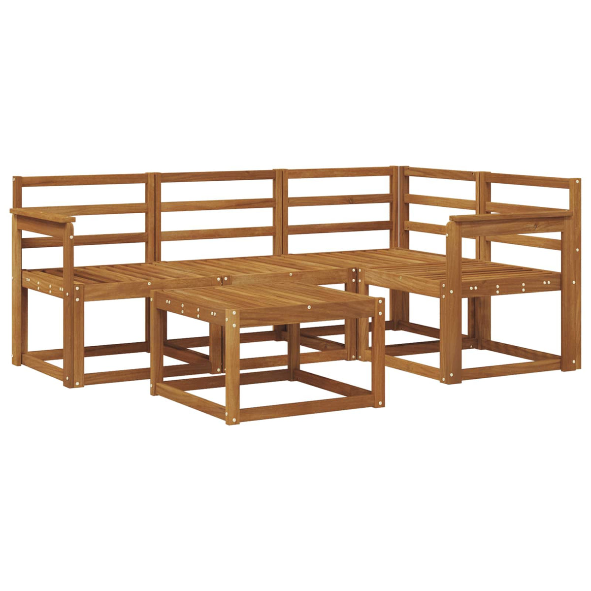 Set vanjskih sofa 5 pcs Prirodna Čvrsto drvo akacije