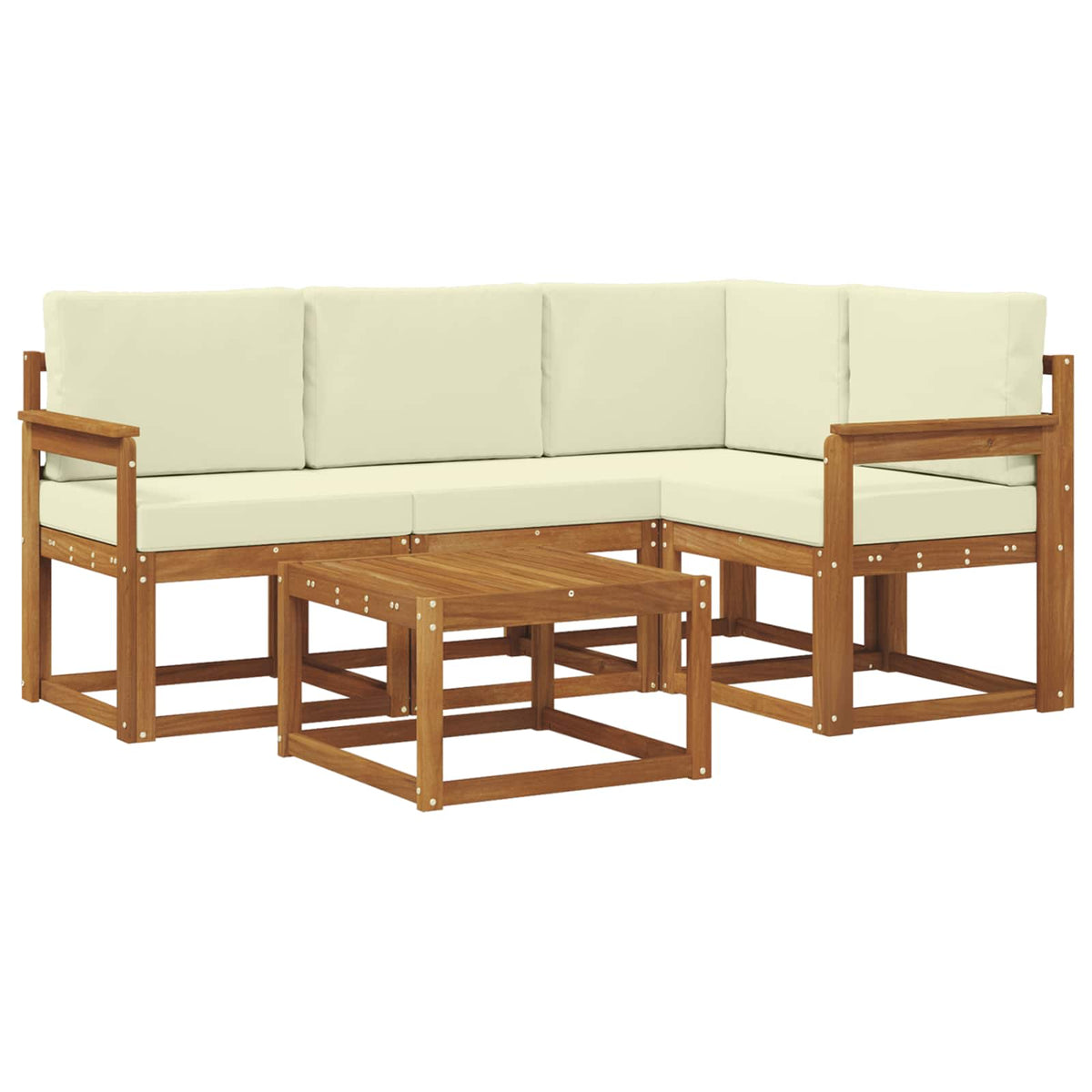 Set vanjskih sofa 5 kom. Prirodna i krem