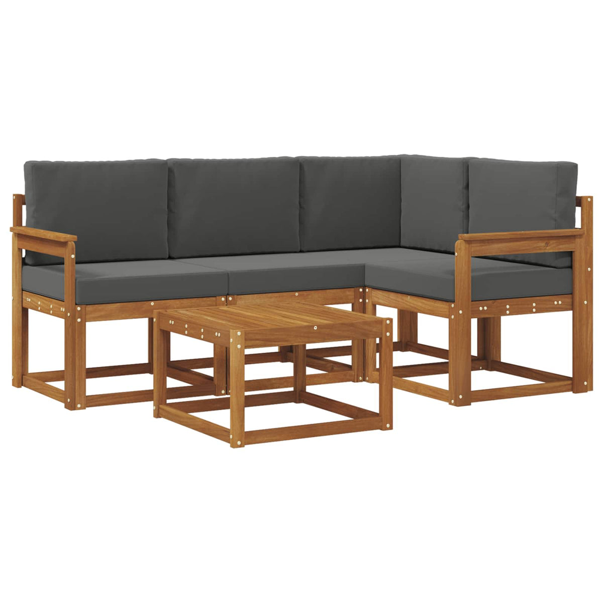 Set vanjskih sofa 5 kom. Prirodna i antracit