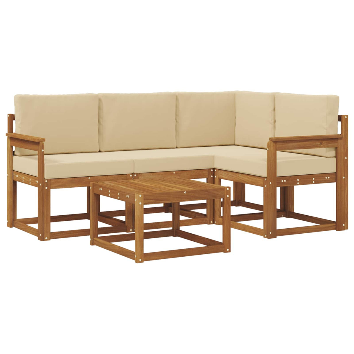 Set vanjskih sofa s jastukom 5 pcs Prirodna i bež