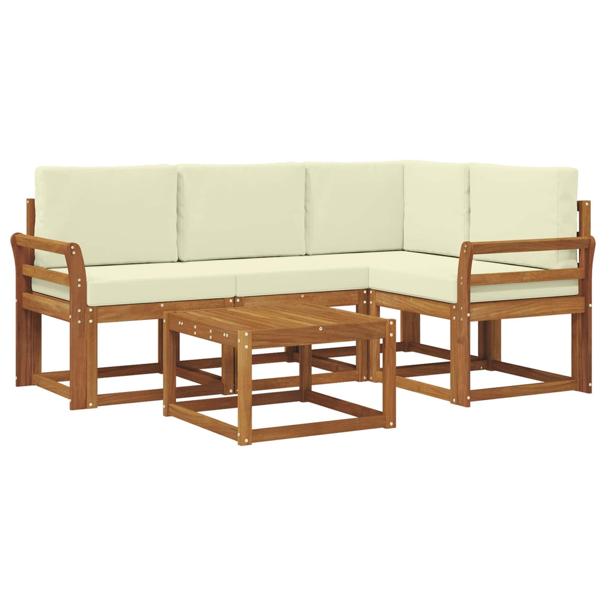 Set vanjskih sofa 5 kom. Prirodna i krem