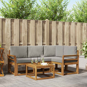 Set vanjskih sofa 5 kom. Prirodna i svjetlosiva