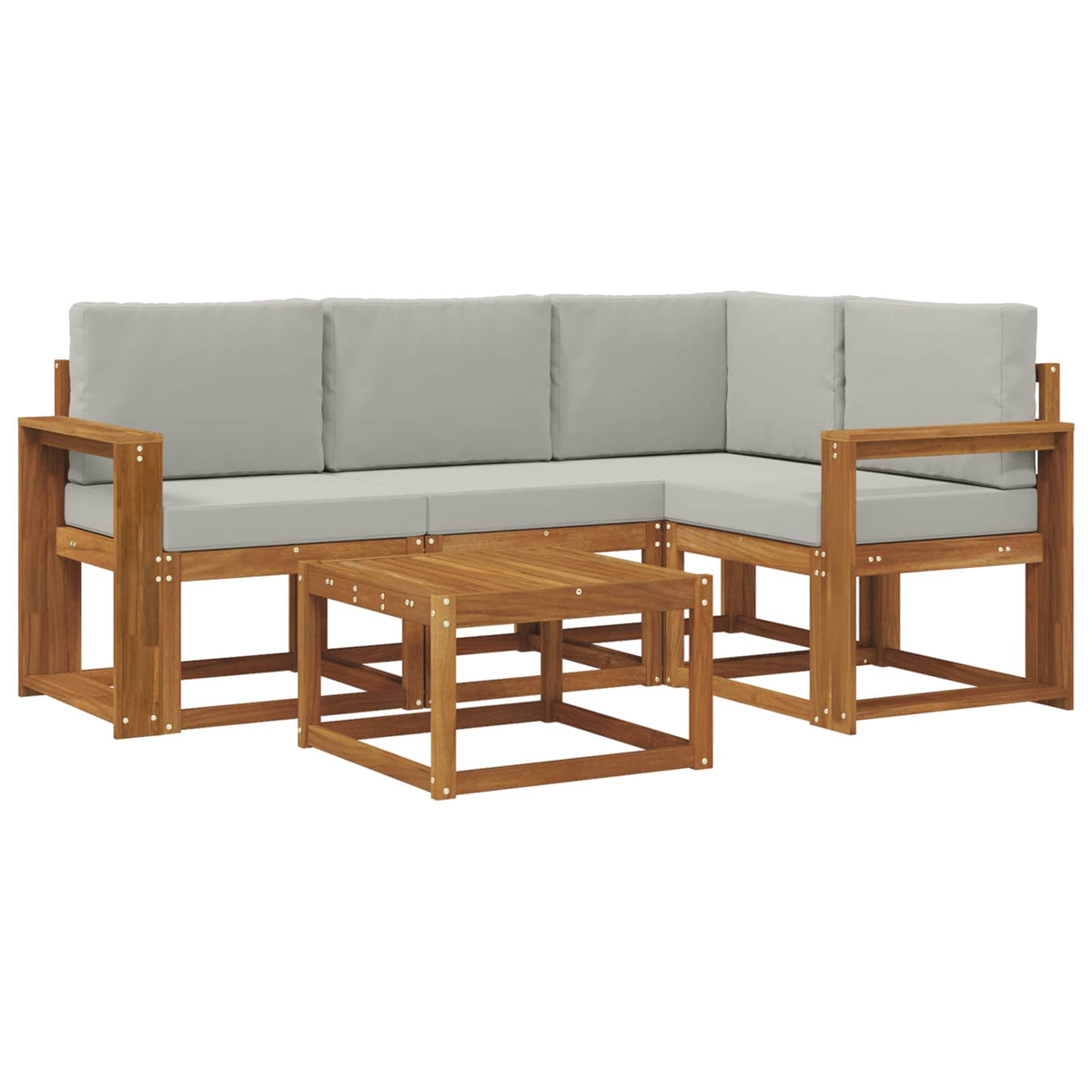Set vanjskih sofa 5 kom. Prirodna i svjetlosiva