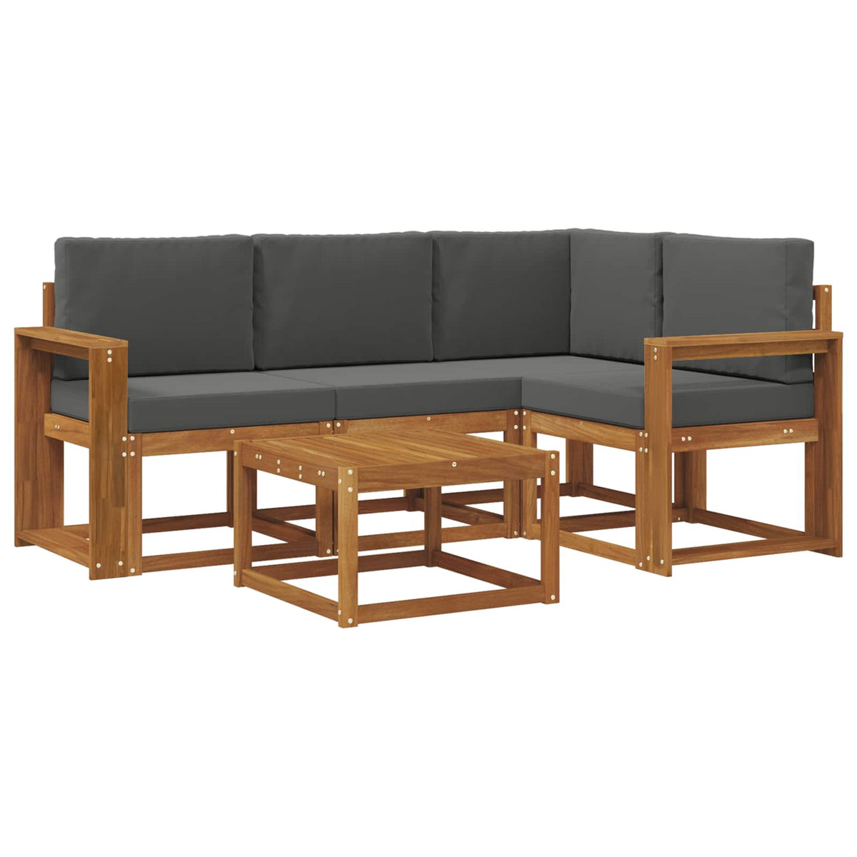 Set vanjskih sofa 5 kom. Prirodna i antracit