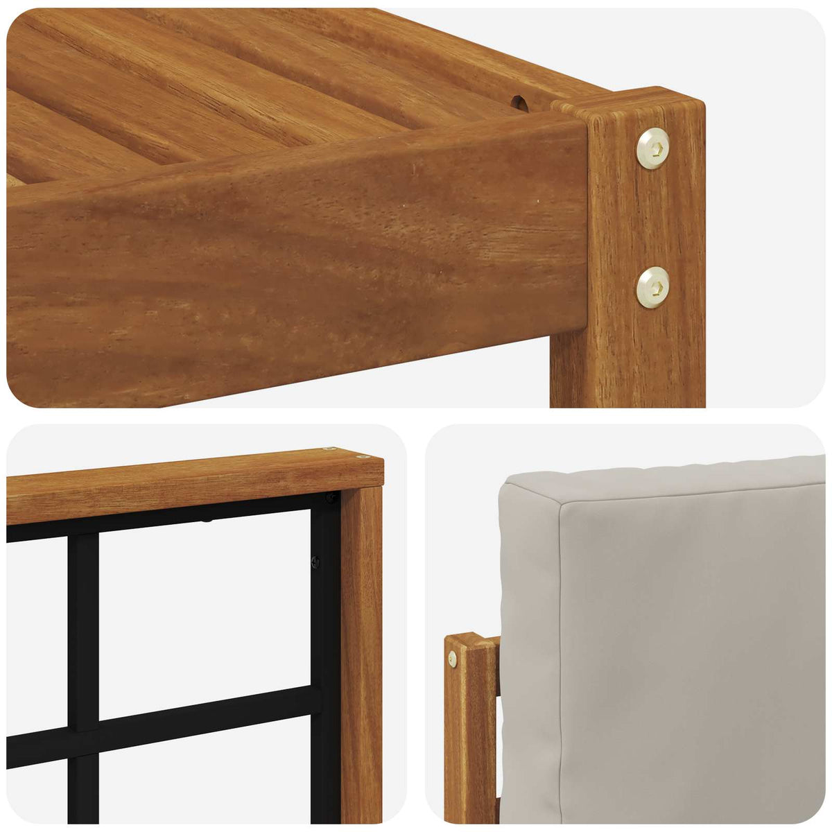 Set vanjskih sofa 5 kom. Prirodna i svjetlosiva