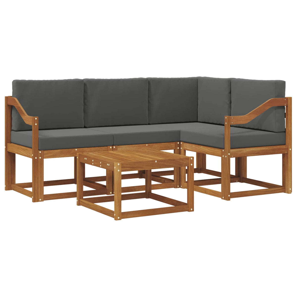 Set vanjskih sofa 5 kom. Prirodna i antracit