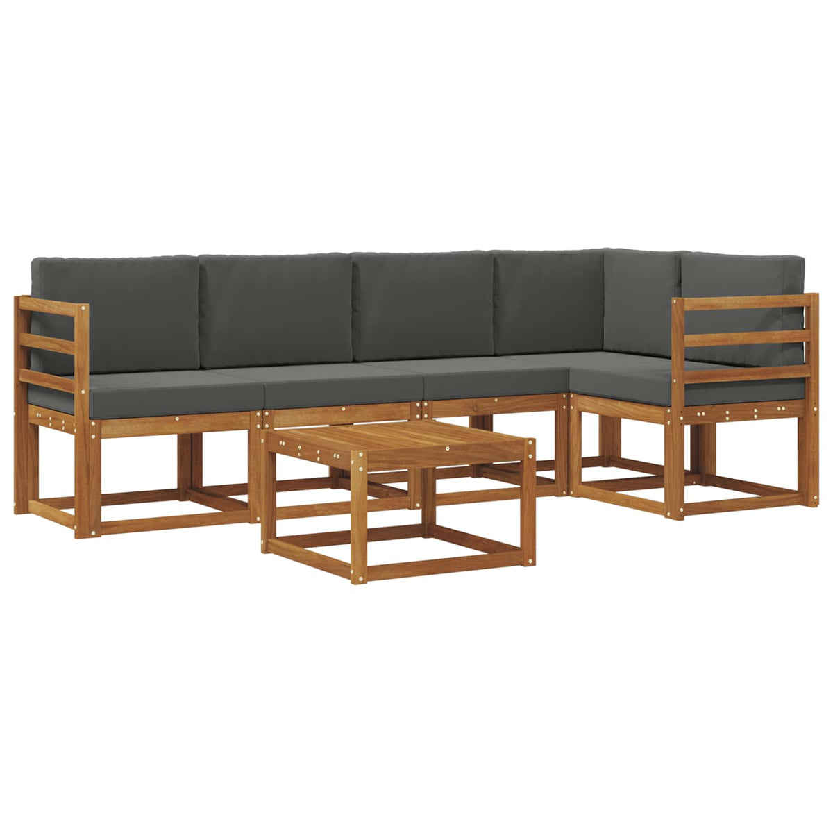 Set vanjskih sofa 6 kom. Prirodna i antracit