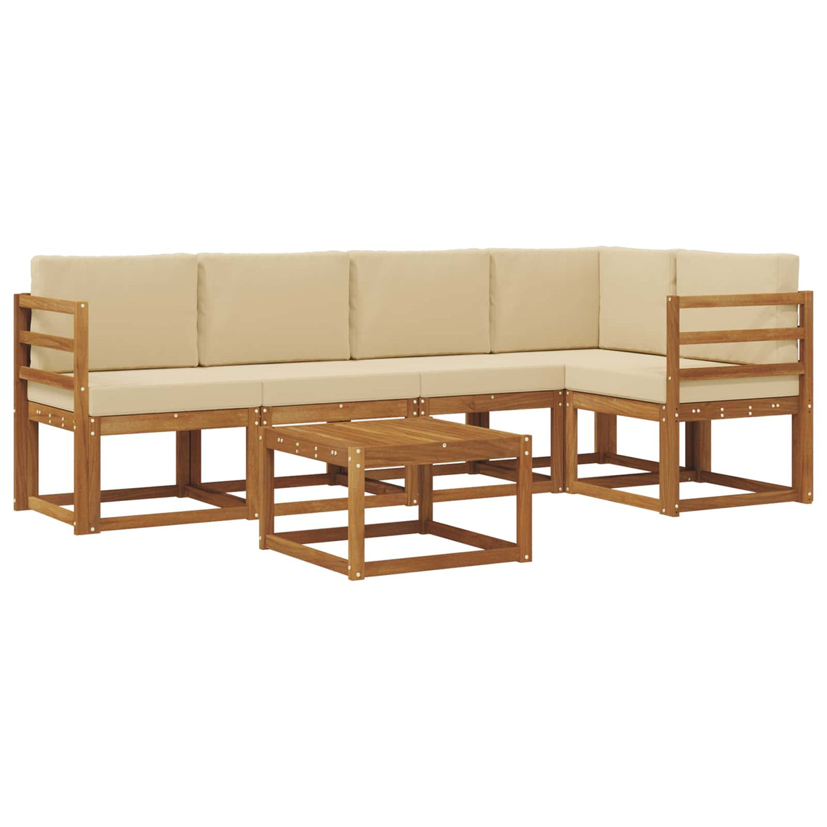 Set vanjskih sofa 6 kom. Prirodna i bež