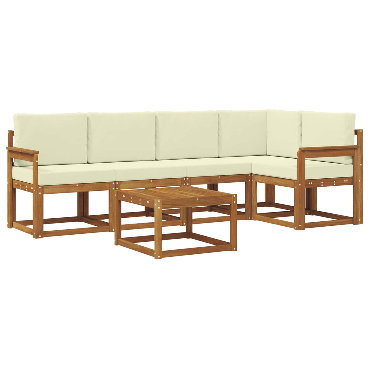 Set vanjskih sofa 6 kom. Prirodna i krem