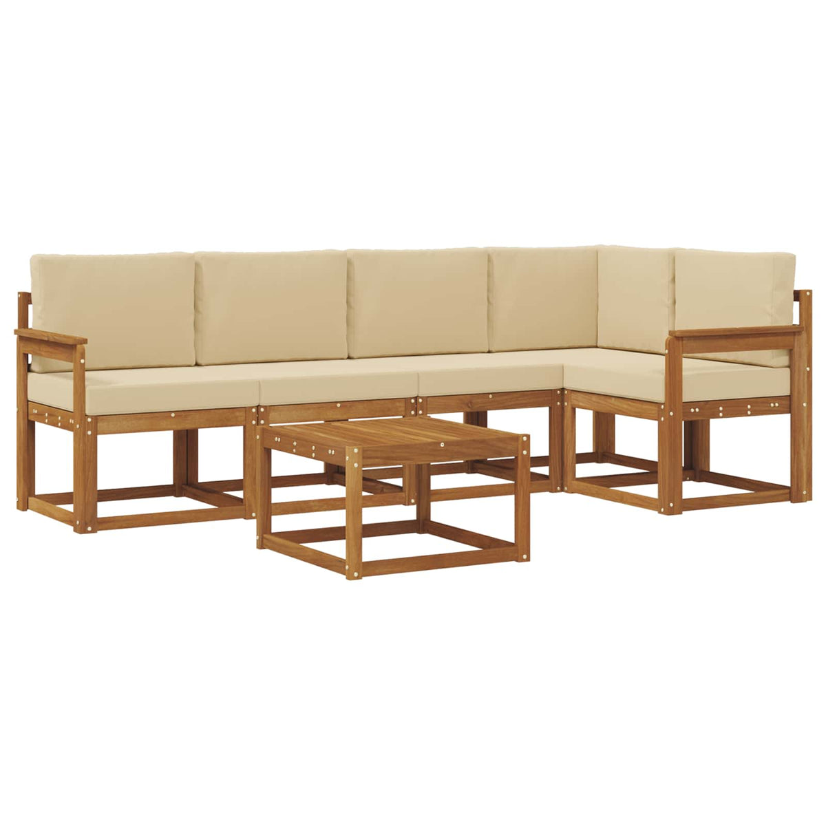 Set vanjskih sofa 6 kom. Prirodna i bež