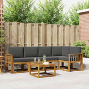 Set vanjskih sofa 6 kom. Prirodna i antracit