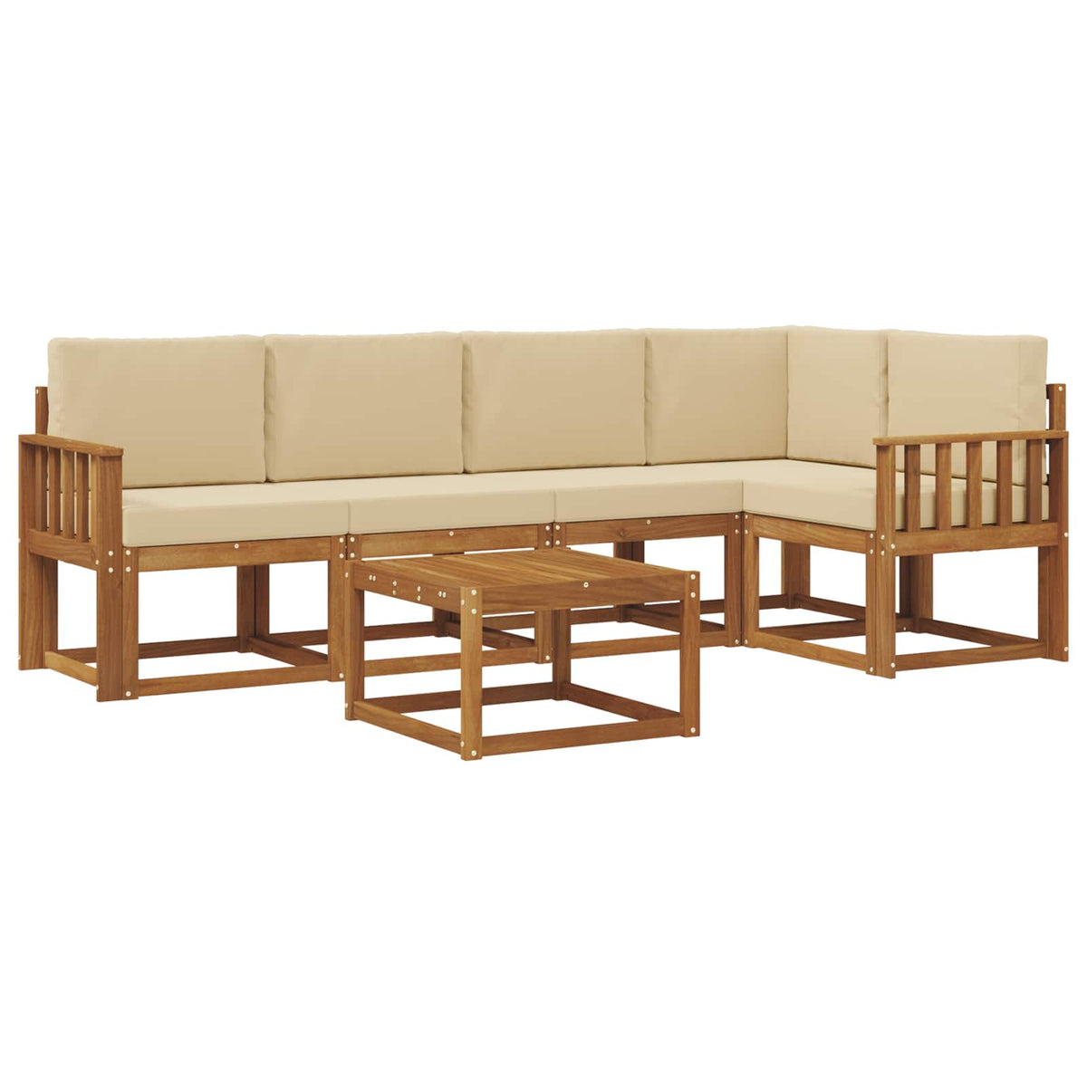 Set vanjskih sofa 6 kom. Prirodna i bež