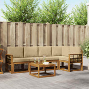 Set vanjskih sofa 6 kom. Prirodna i bež