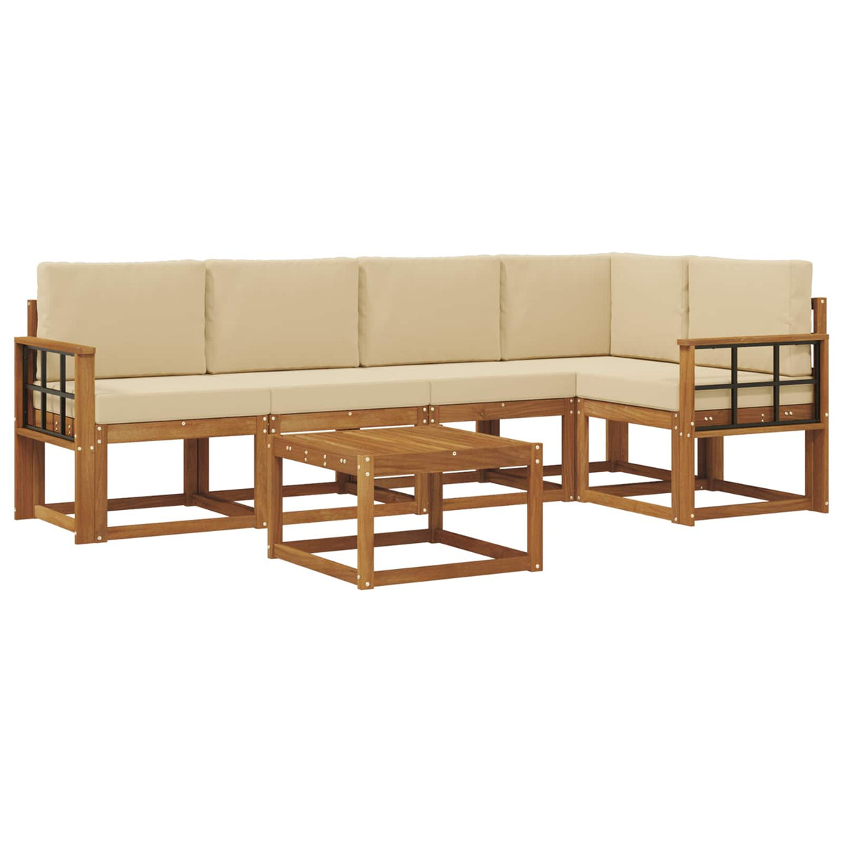 Set vanjskih sofa 6 kom. Prirodna i bež
