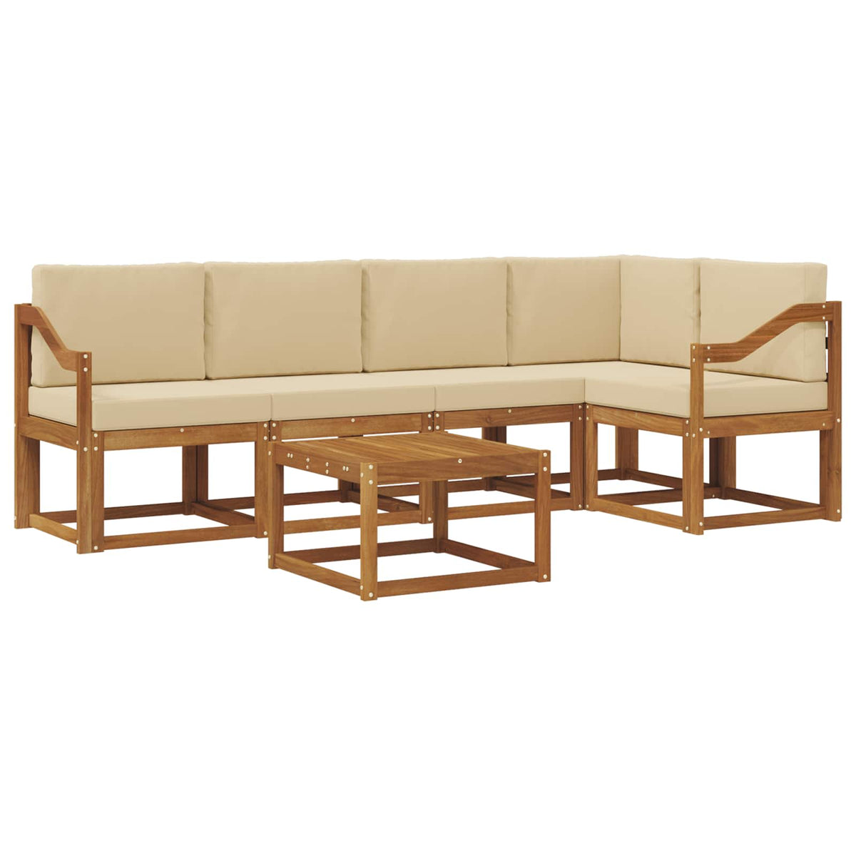 Set vanjskih sofa 6 kom. Prirodna i bež