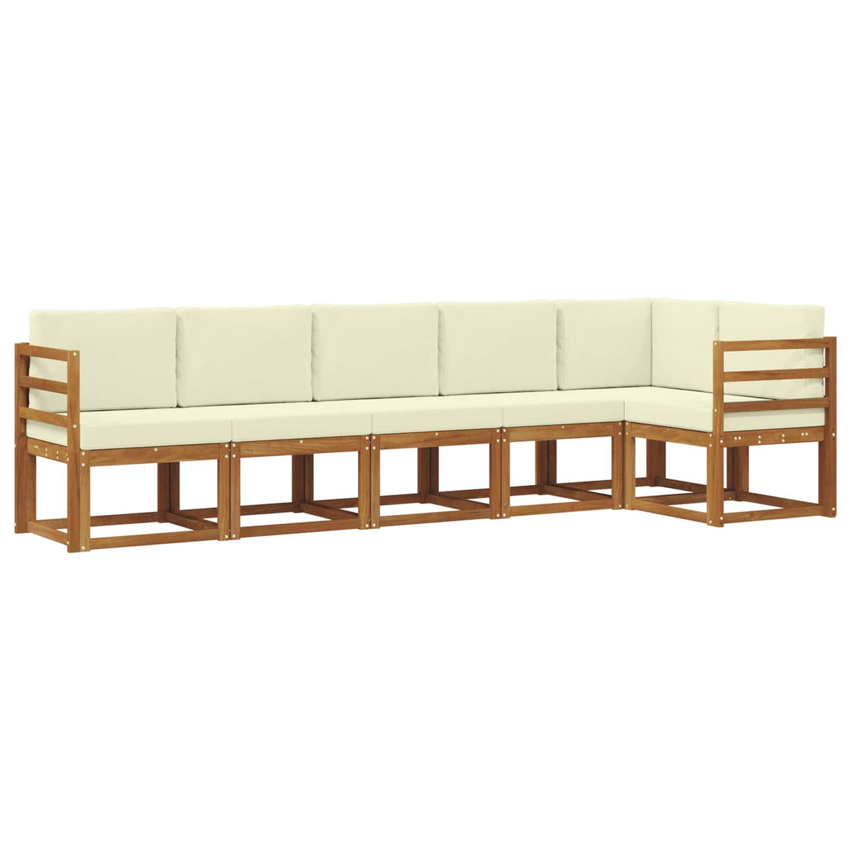 Set vanjskih sofa 6 kom. Prirodna i krem