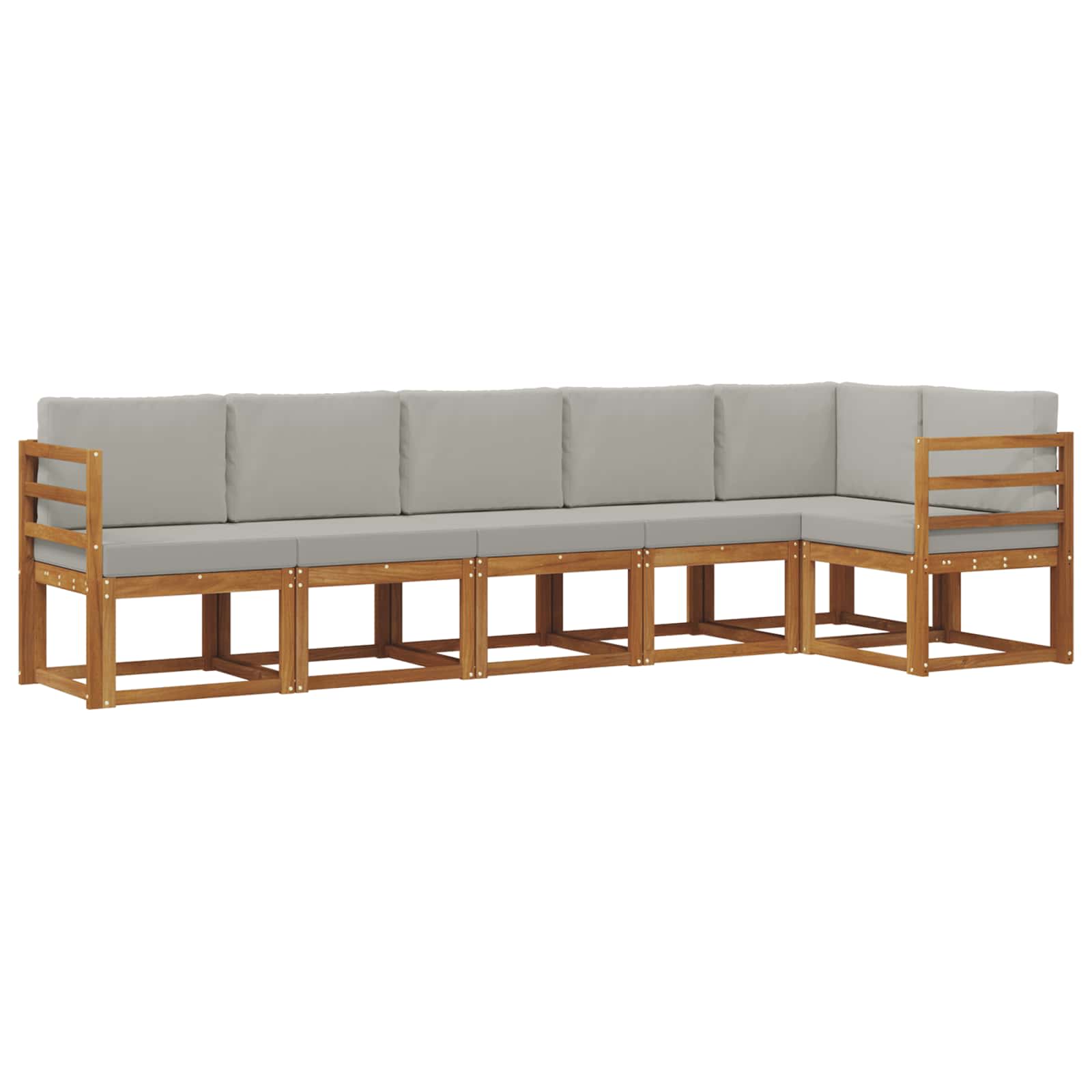 Set vanjskih sofa 6 kom. Prirodna i svjetlosiva