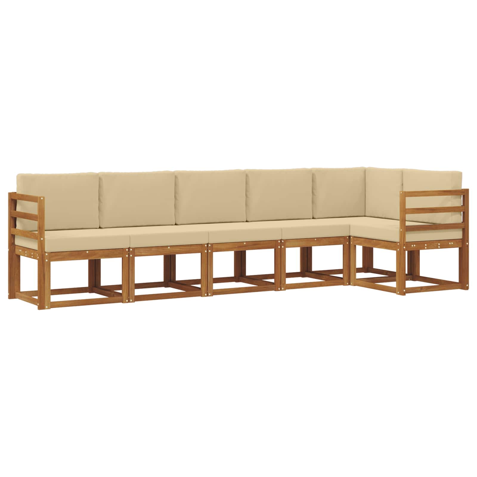 Set vanjskih sofa 6 kom. Prirodna i bež