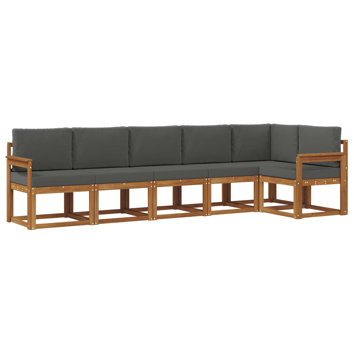 Set vanjskih sofa 6 kom. Prirodna i antracit
