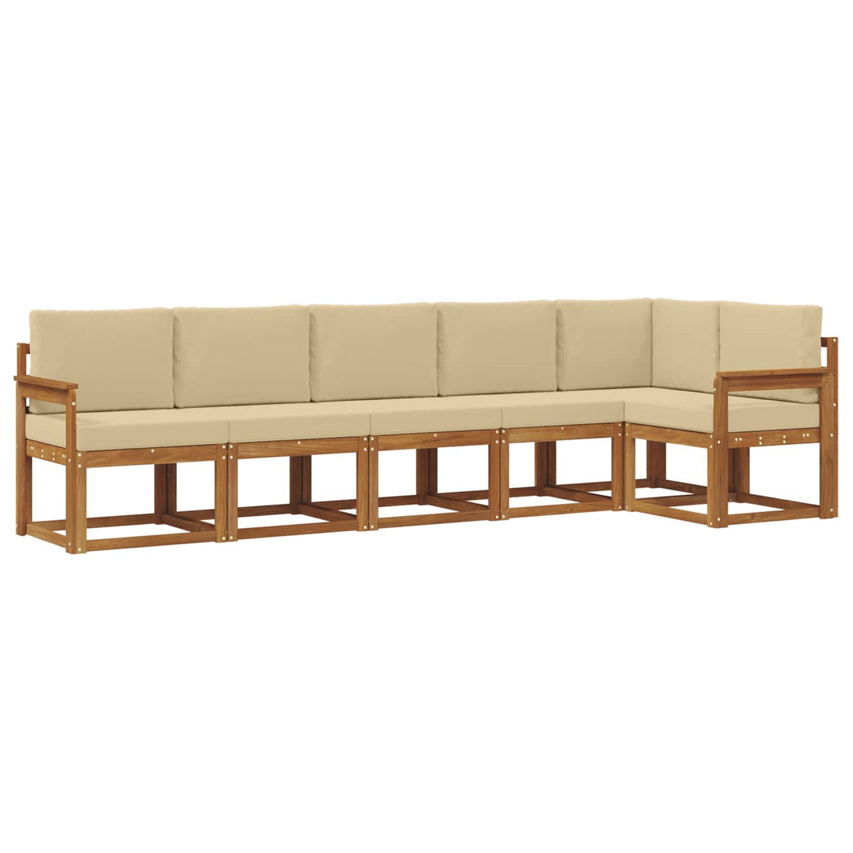 Set vanjskih sofa 6 kom. Prirodna i bež