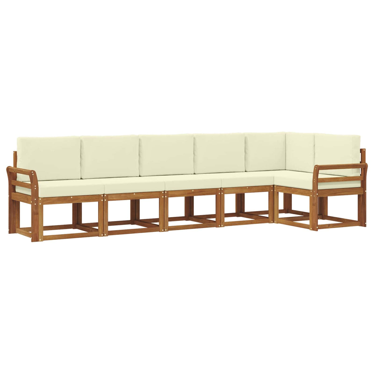 Set vanjskih sofa 6 kom. Prirodna i krem