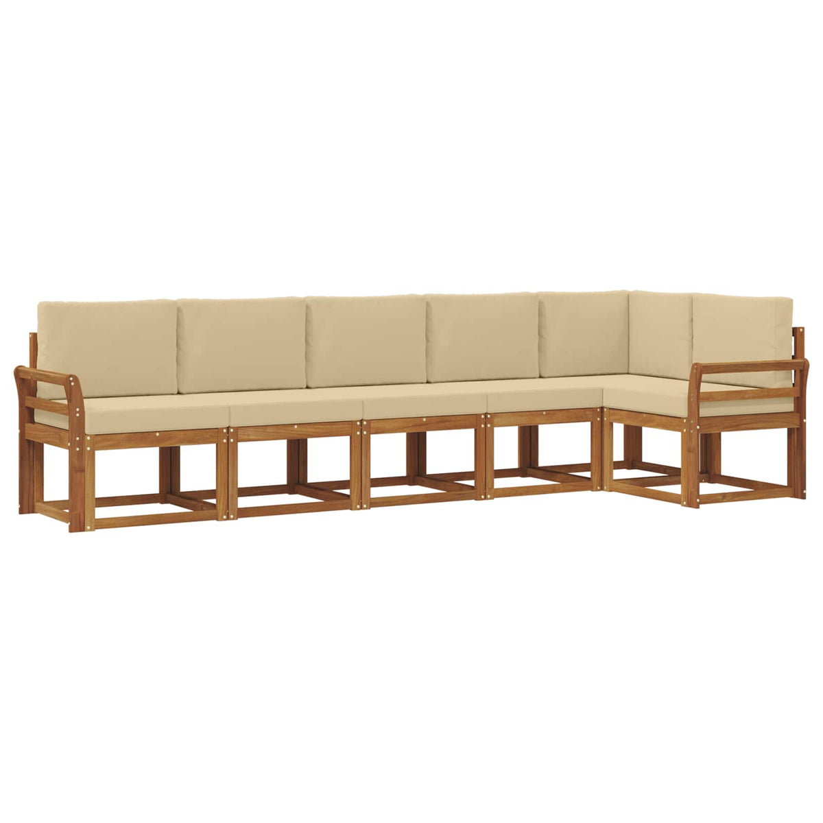 Set vanjskih sofa 6 kom. Prirodna i bež