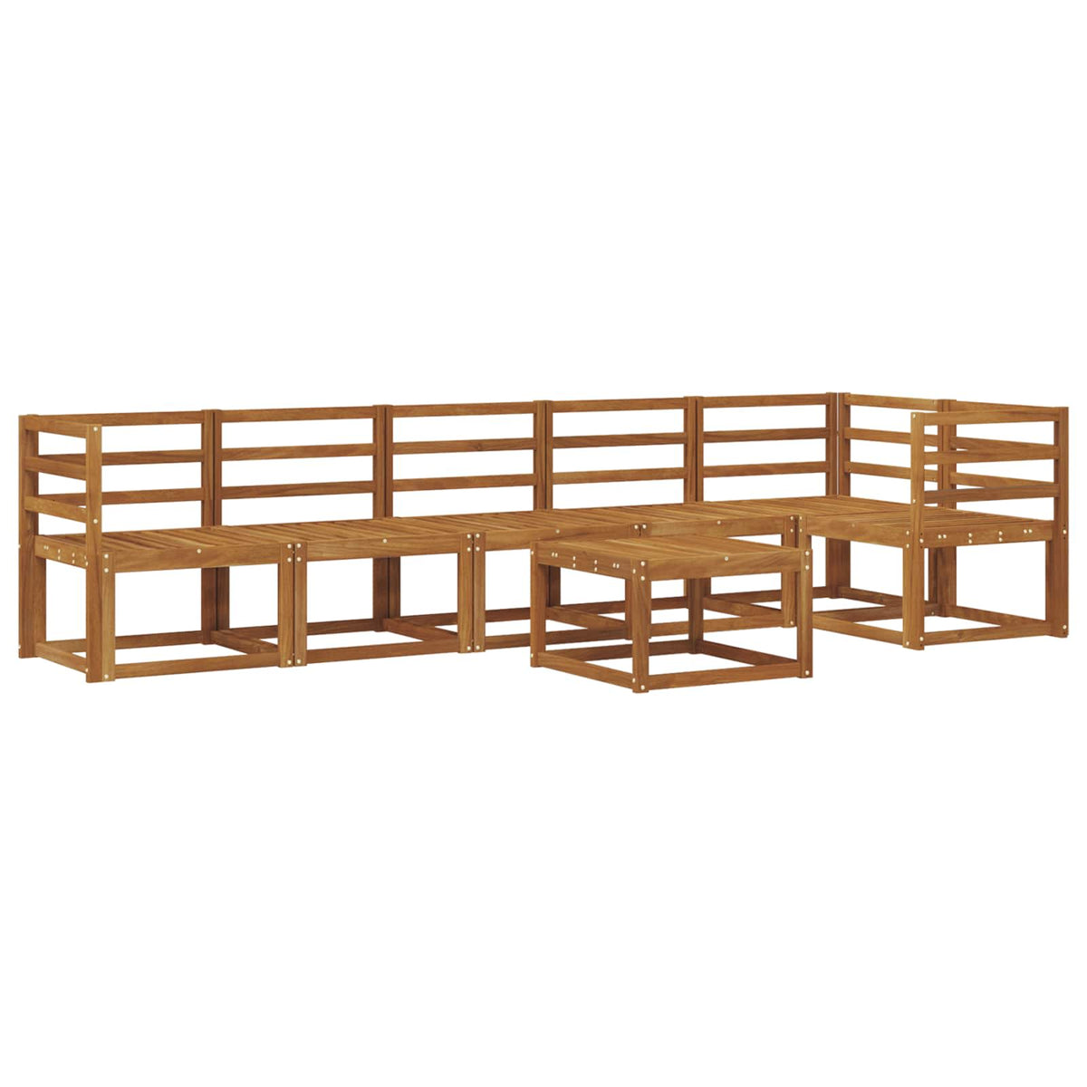 Set vanjskih sofa 7 pcs Prirodna Čvrsto drvo akacije