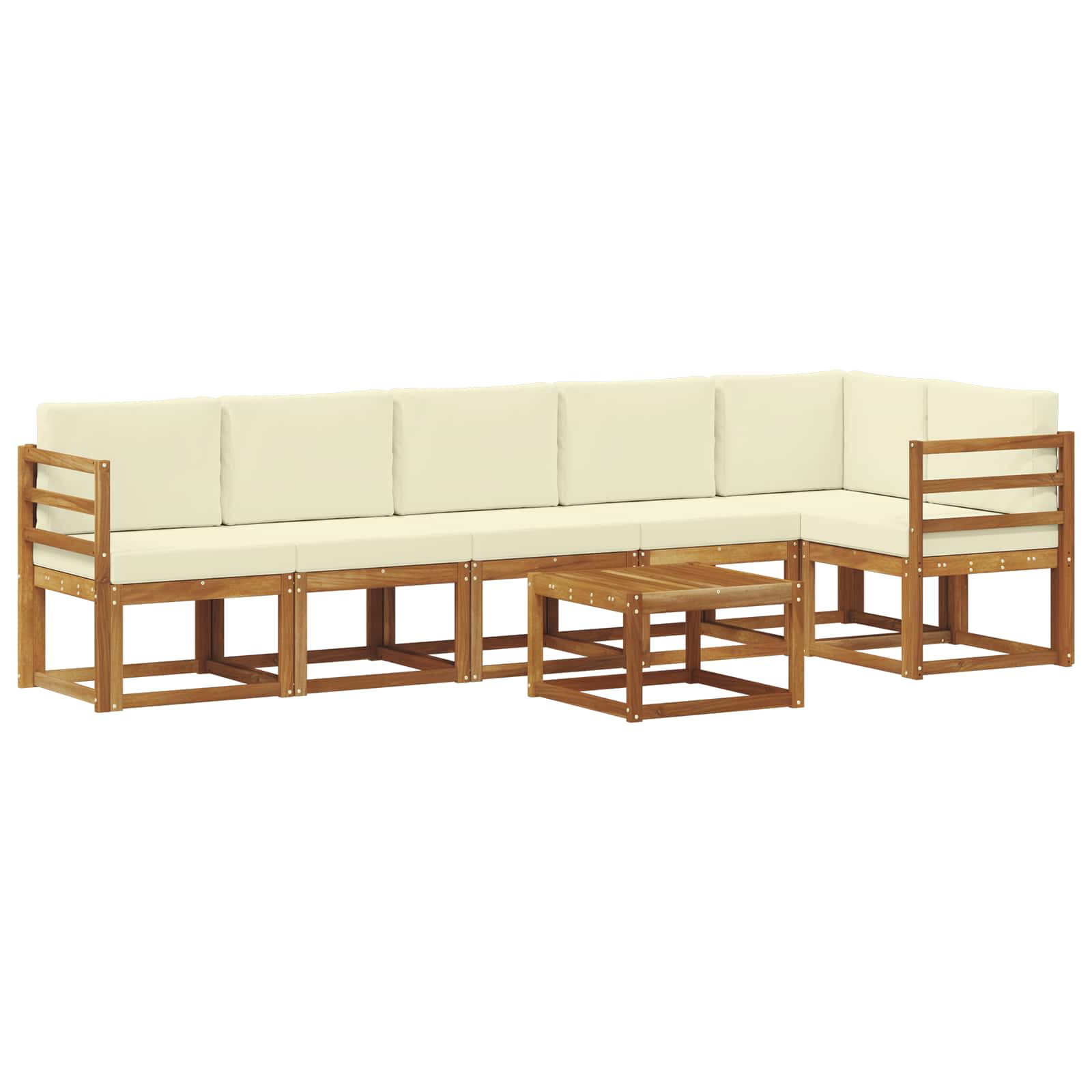 Set vanjskih sofa s jastukom 7 pcs Prirodna i krem