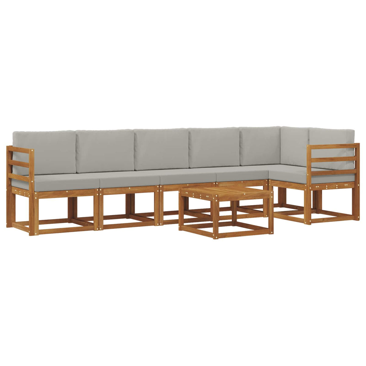 Set vanjskih sofa 7 kom. Prirodna i svijetlo siva