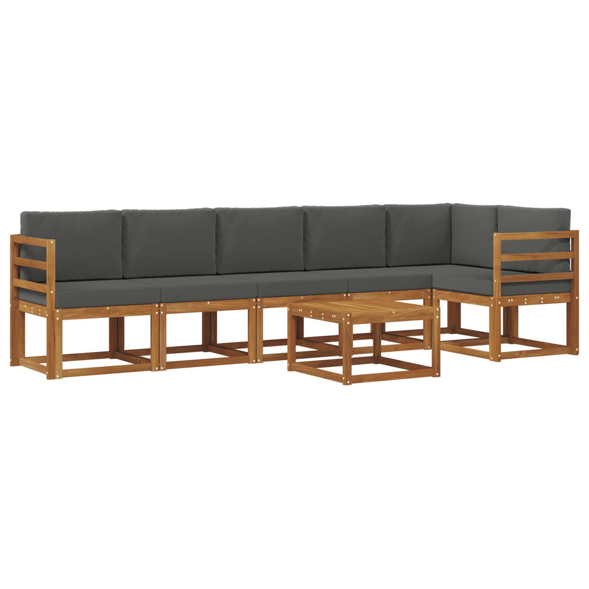 Set vanjskih sofa s jastukom 7 pcs Prirodna i antracit