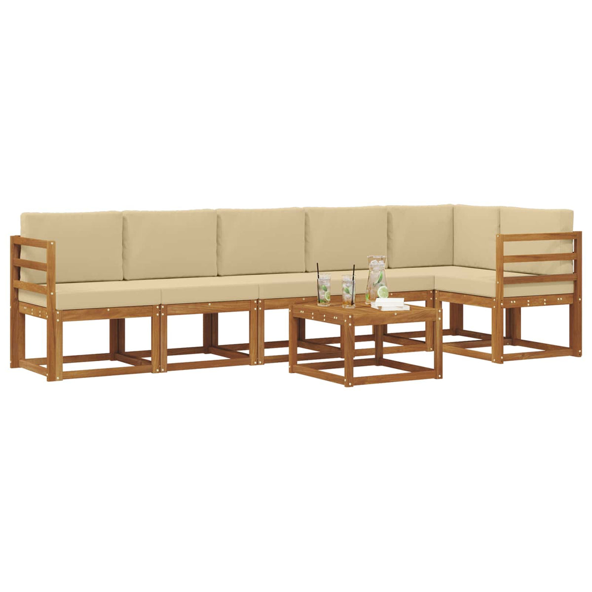 Set vanjskih sofa 7 kom. Prirodna i bež