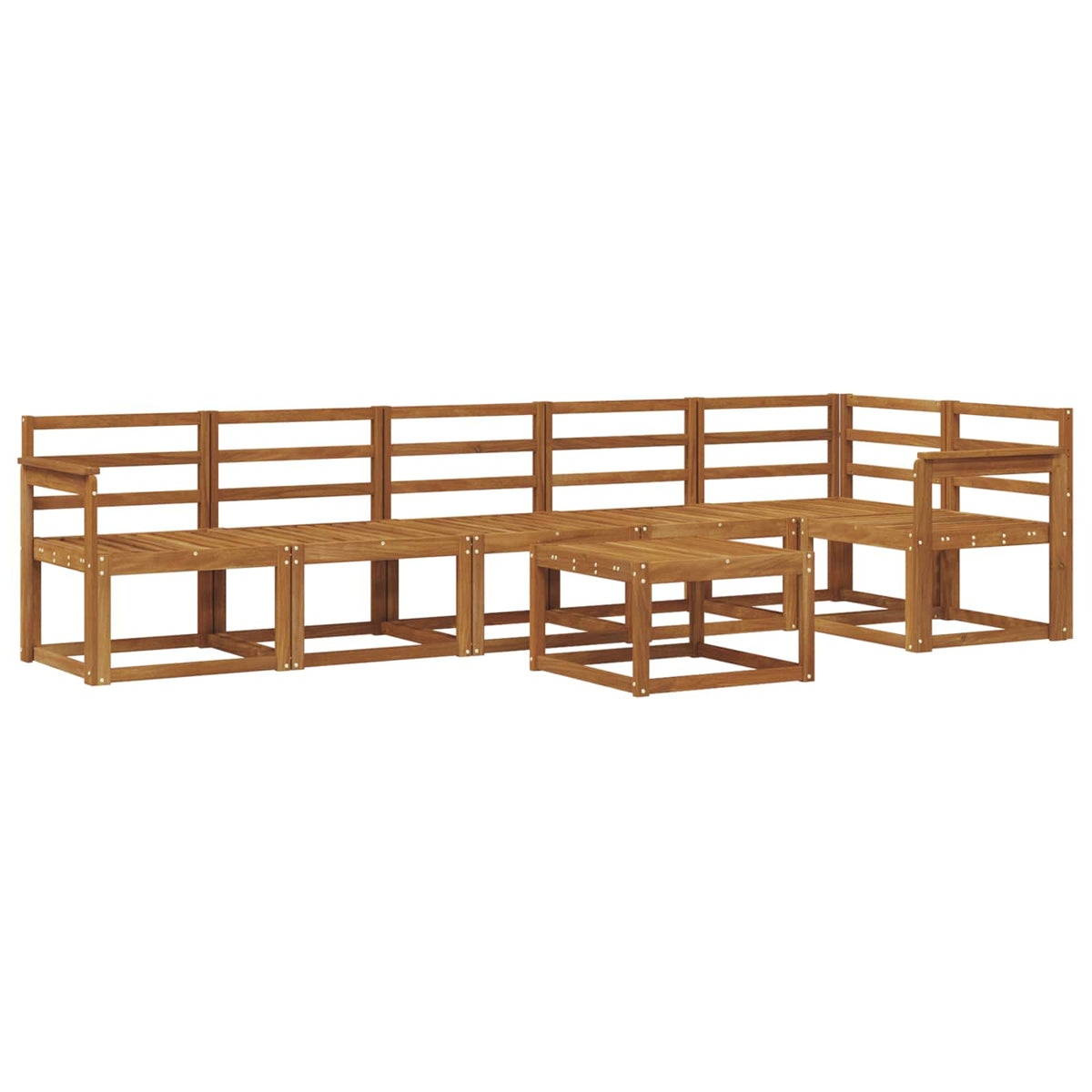 Set vanjskih sofa 7 pcs Prirodna Čvrsto drvo akacije