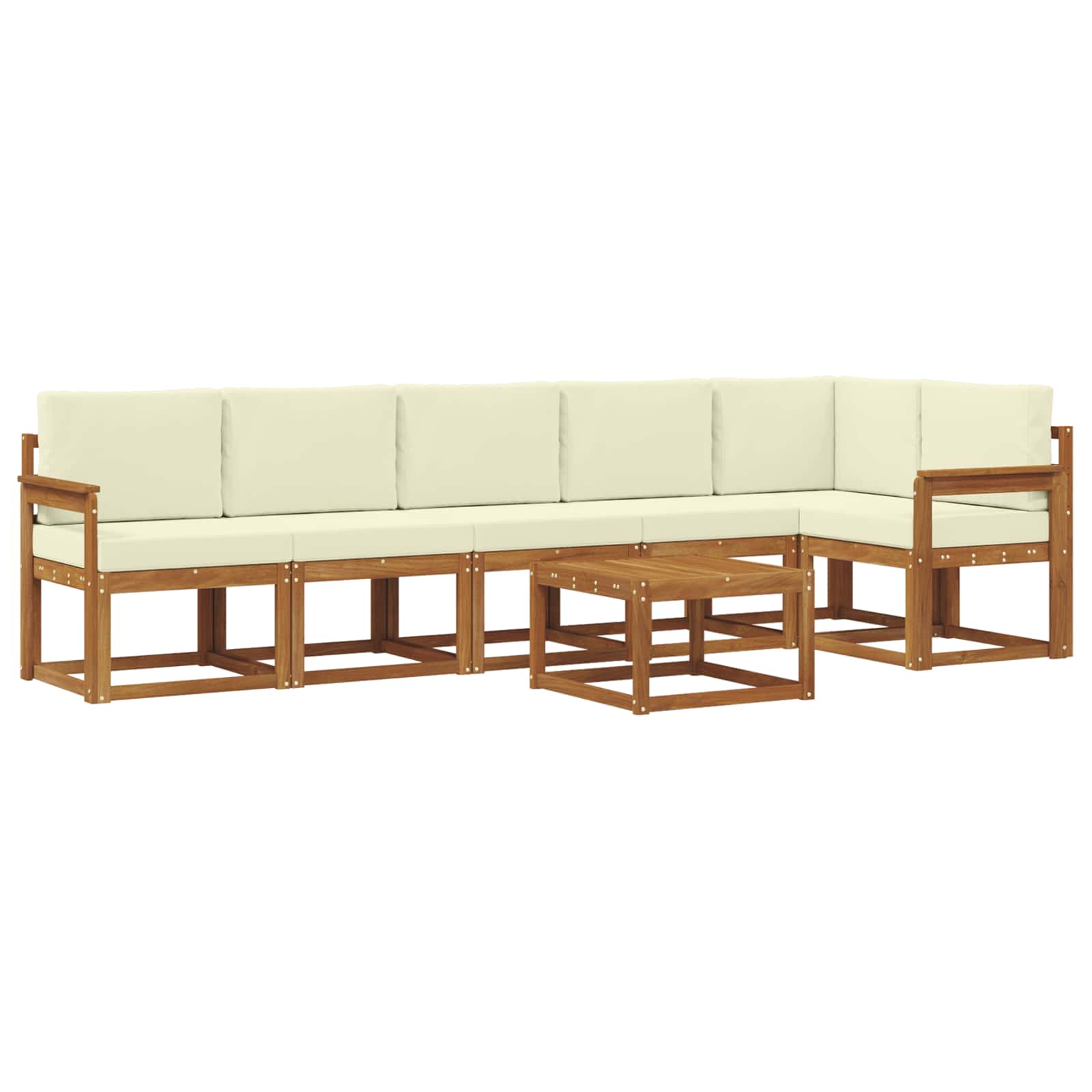 Set vanjskih sofa s jastukom 7 pcs Prirodna i krem