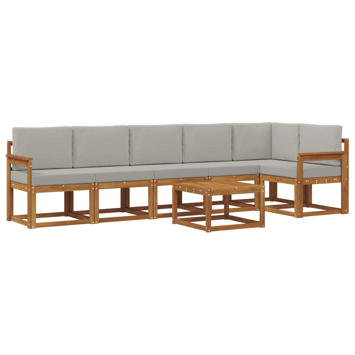 Set vanjskih sofa 7 kom. Prirodna i svijetlo siva