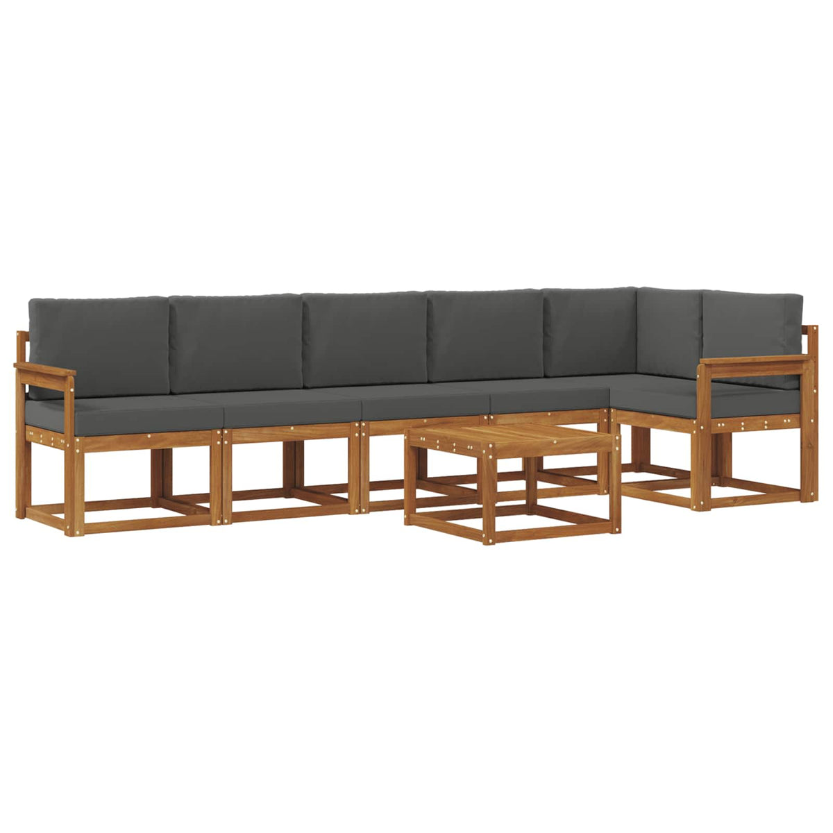 Set vanjskih sofa s jastukom 7 pcs Prirodna i antracit